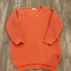 Listicle Orange Dolman Sleeve Sweater Dress